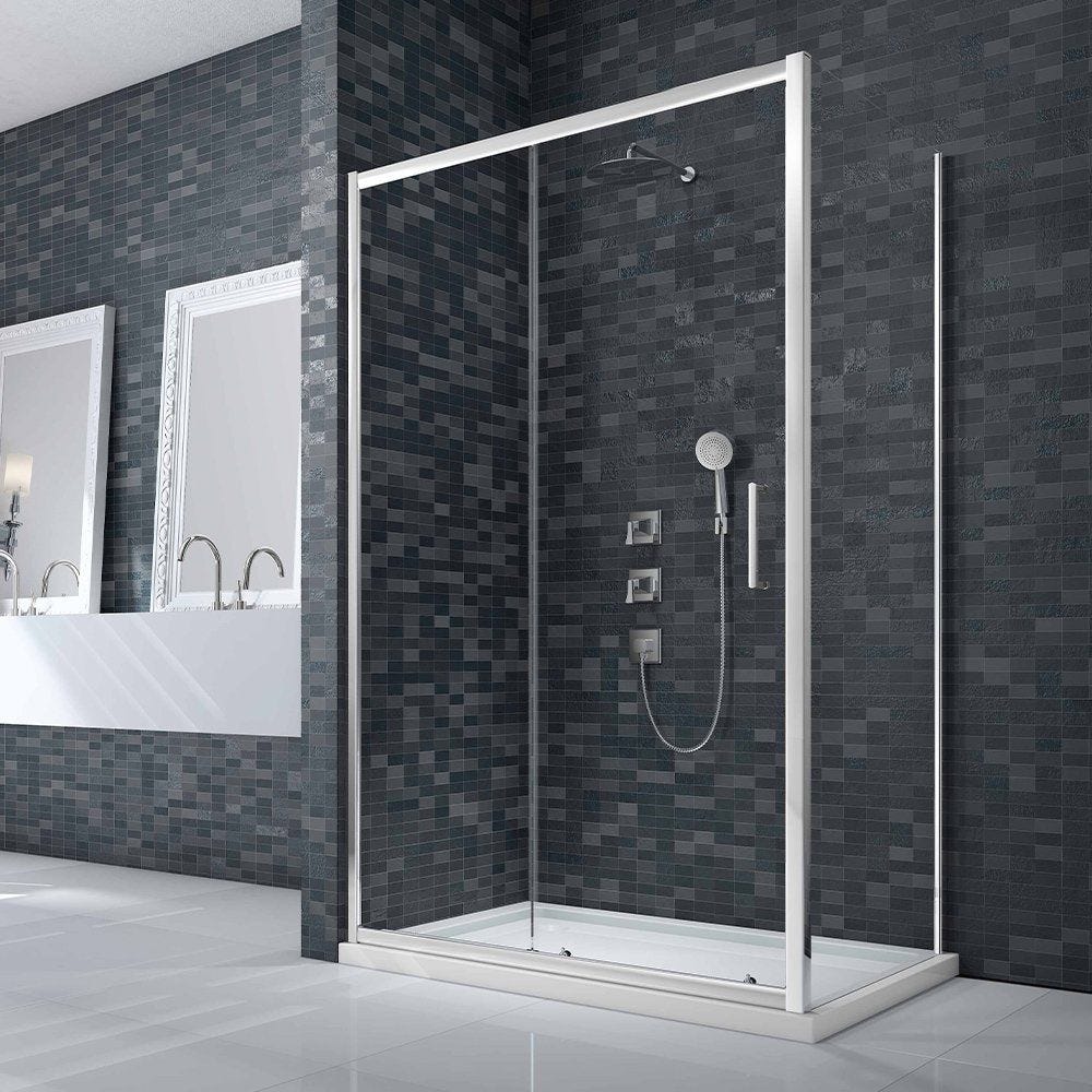 Merlyn Ionic Essence Framed Side Panel 760mm Wide - 8mm Glass - DWH07B0 - TAP 'N' SHOWER