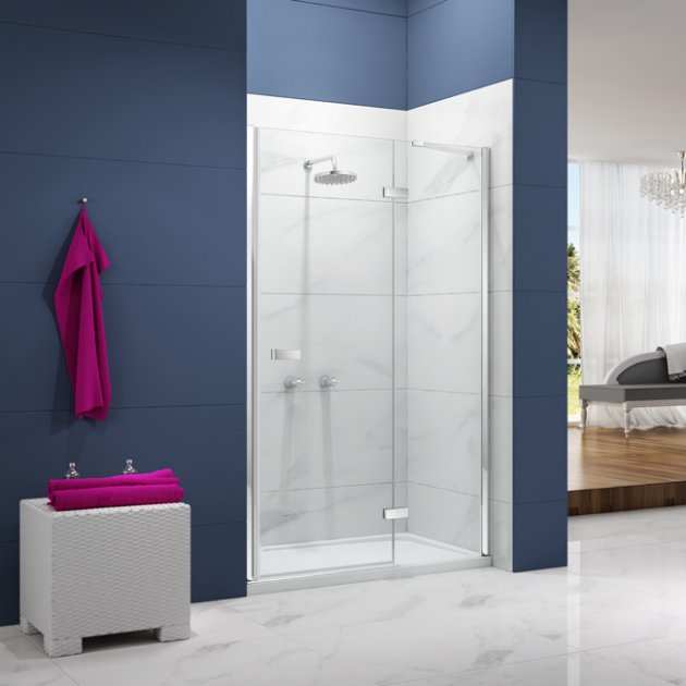 Merlyn Ionic Essence Hinged Shower Door and Inline Panel 1200mm+ Wide 8mm Glass - A0111GF