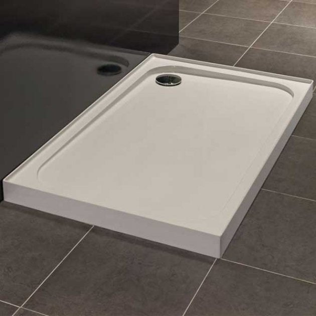 Merlyn Ionic Touchstone 1200mm x 900mm 4 Upstand Rectangular Shower Tray - White - S129RTUP - TAP 'N' SHOWER