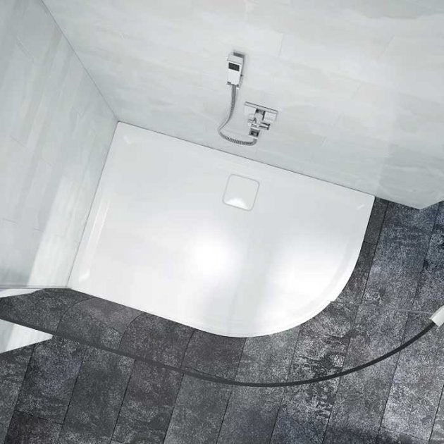 Merlyn Level25 Offset 1200mm x 900mm Quadrant Shower Tray with Waste - Right Handed - L129QR - TAP 'N' SHOWER