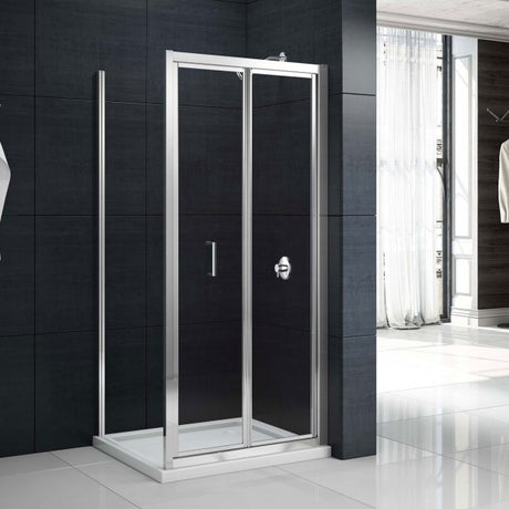 Merlyn Mbox 1000mm Bi - Fold Shower Door - 4mm Clear Glass - MBB1000 - TAP 'N' SHOWER