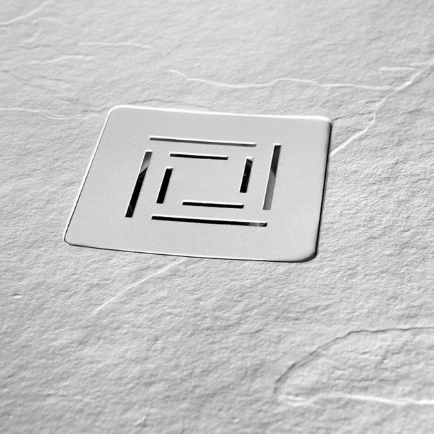 Merlyn TrueStone 1200mm x 800mm Rectangular Shower Tray with Waste - Slate Black - T128RTG - TAP 'N' SHOWER