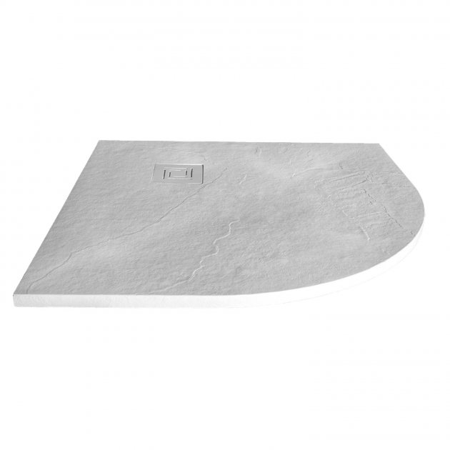 Merlyn TrueStone 900mm x 900mm Quadrant Shower Tray with Waste - Fossil Grey - T90QF - TAP 'N' SHOWER