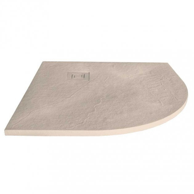 Merlyn TrueStone 900mm x 900mm Quadrant Shower Tray with Waste - Sandstone - T90QS - TAP 'N' SHOWER