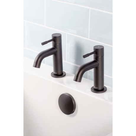 Bristan Mila Bath Pillar Taps - Black - MI 3/4 BLK - TAP 'N' SHOWER