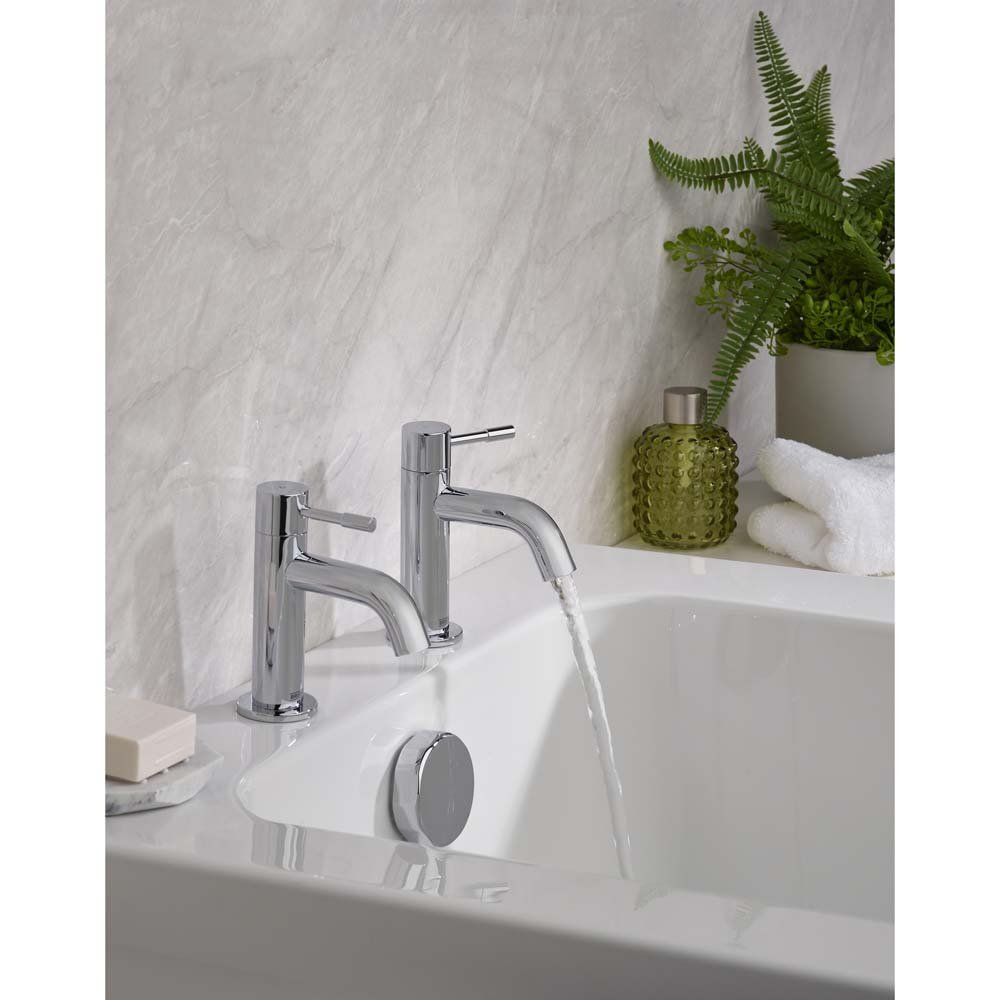 Bristan Mila Bath Pillar Taps - Chrome - MI 3/4 C - TAP 'N' SHOWER