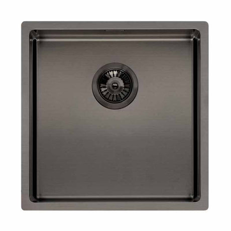 Reginox Miami 1 Bowl Integrated Sink - Grey - MIAMI 40X40 GUNMETAL - TAP 'N' SHOWER