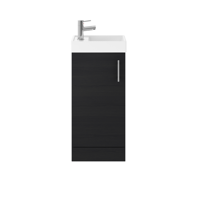 Nuie 1-Door Vault Floor Standing Vanity Unit with Basin 400mm Wide - H