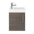 Nuie Vault 1-Door Wall Hung Vanity Unit with Basin 400mm Wide - Brown Grey Avola - MIN009