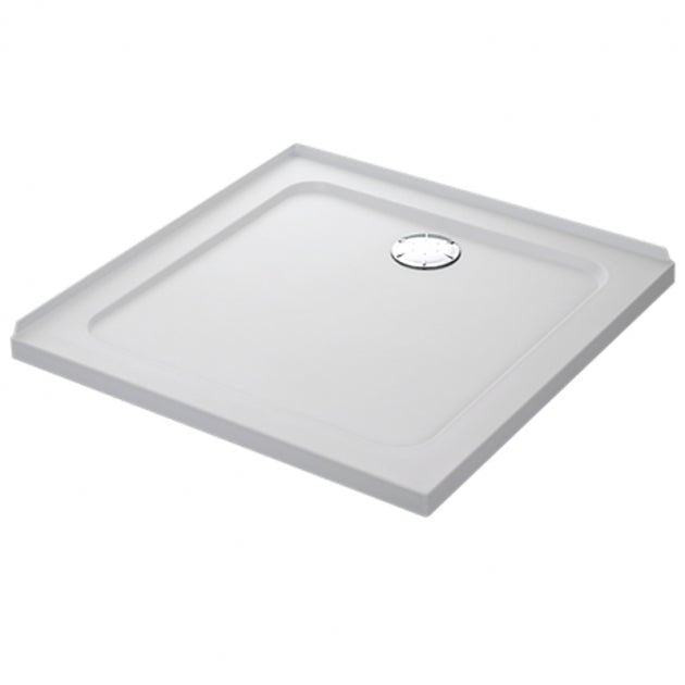 Mira Flight Low 2 Upstands Square Shower Tray with Waste 900mm X 900mm - White - 1.1697.323.WH - TAP 'N' SHOWER