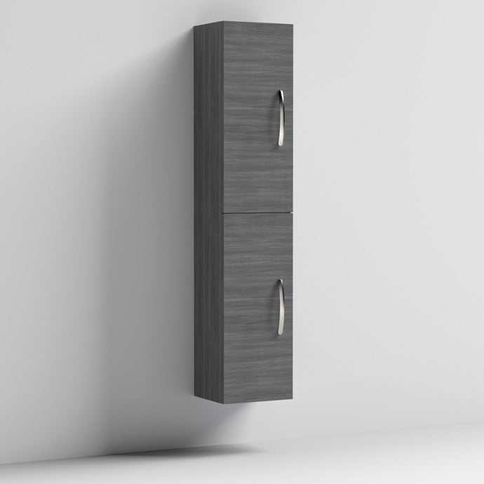 Nuie Athena 2-Door Wall Hung Tall Unit 300mm Wide - Brown Grey Avola- MOD562