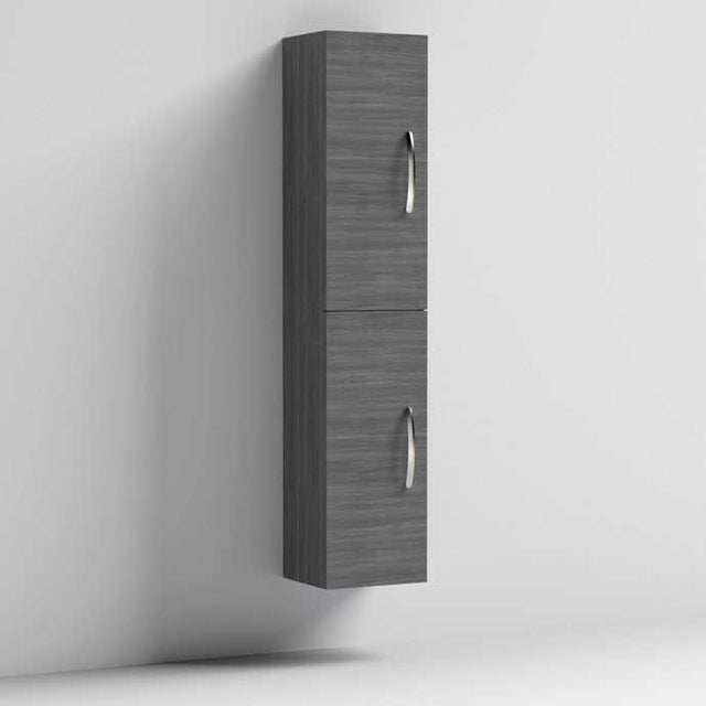 Nuie Athena 2-Door Wall Hung Tall Unit 300mm Wide - Brown Grey Avola- MOD562