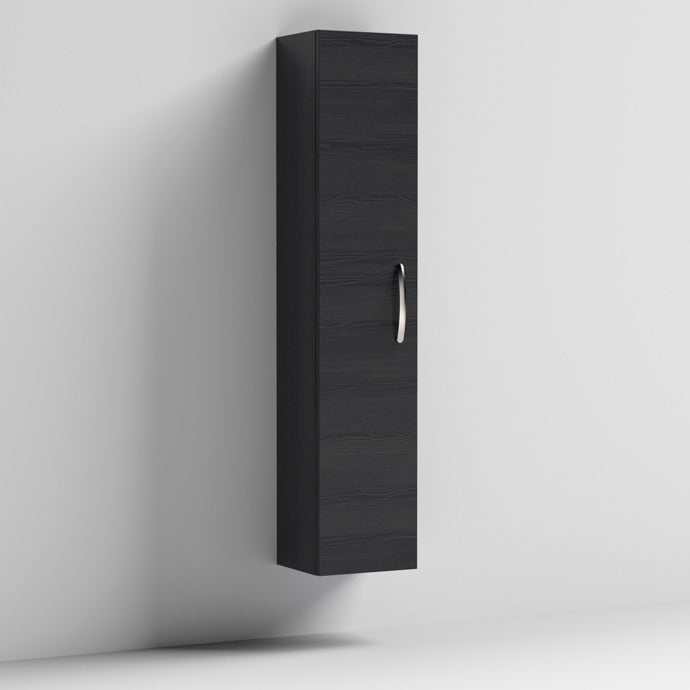 Nuie Athena 1 - Door Wall Hung Tall Unit 300mm Wide - Hacienda Black - MOD661 - TAP 'N' SHOWER