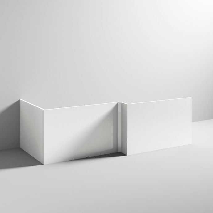 Nuie Blocks Square Shower Bath Front Panel 540mm Height x 1700mm Wide - Satin White - MOF173 - TAP 'N' SHOWER