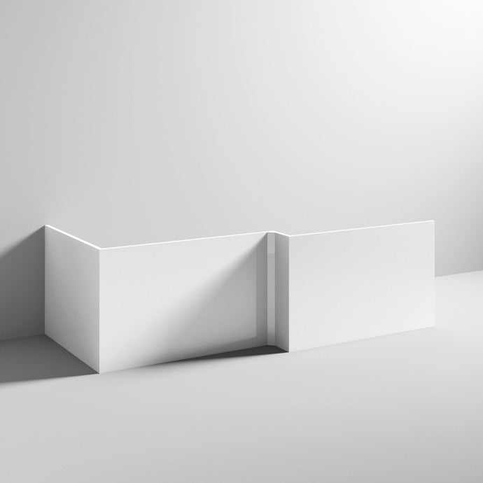 Nuie Blocks Square Shower Bath End Panel 540mm Height x 680mm Wide - Satin White - MOF179 - TAP 'N' SHOWER