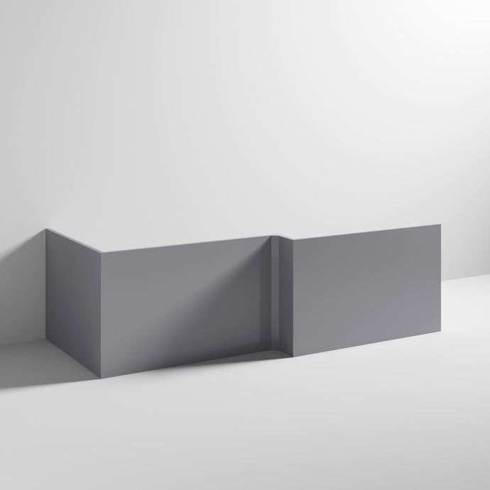 Nuie Square Shower Bath Blocks Front Panel 540mm Height x 1700mm Wide - Satin Grey - MOF273 - TAP 'N' SHOWER