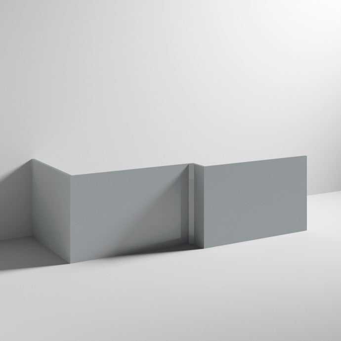 Nuie Square Blocks 540mm H x 680mm W Shower Bath End Panel - Satin Grey - MOF279