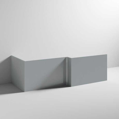 Nuie Square Blocks 540mm H x 680mm W Shower Bath End Panel - Satin Grey - MOF279