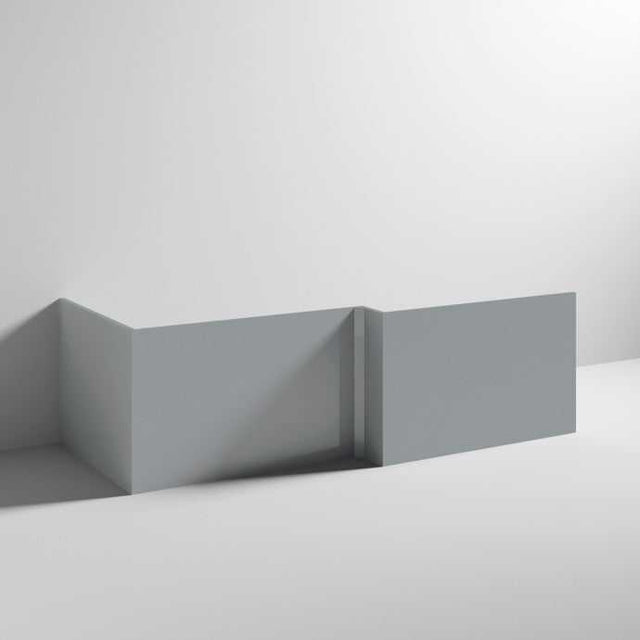 Nuie Square Blocks 540mm H x 680mm W Shower Bath End Panel - Satin Grey - MOF279