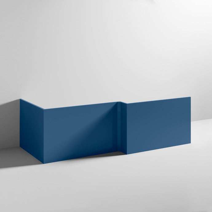 Nuie Square Blocks 540mm Height x 680mm Wide Shower Bath End Panel - Satin Blue - MOF379 - TAP 'N' SHOWER