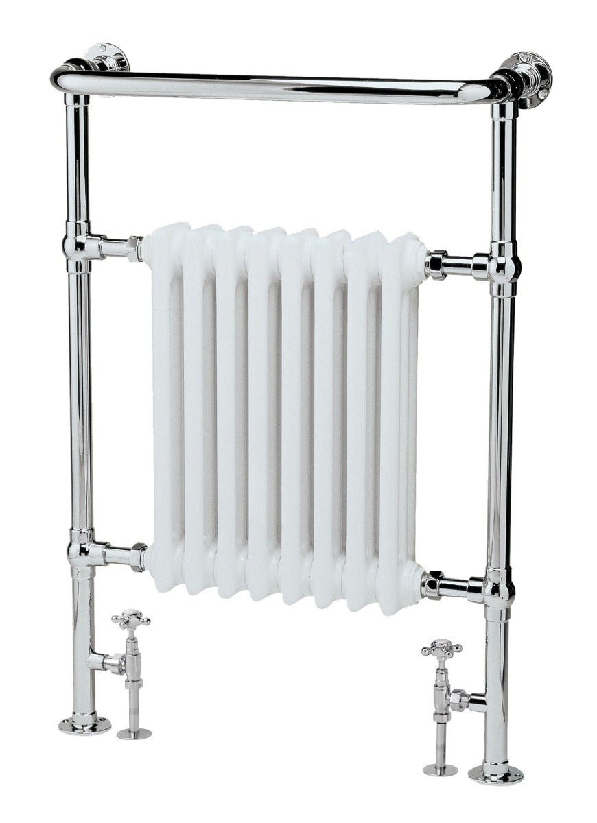 Launde Abbey Harrow Traditional Radiator 965 x 673mm - Chrome - TAP 'N' SHOWER