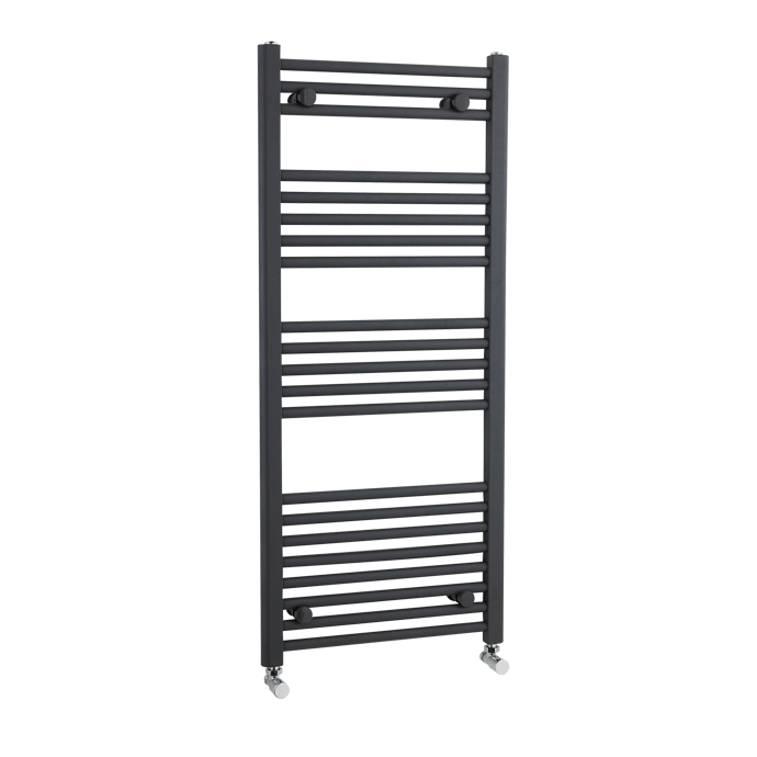 Nuie Straight Heated Towel Rail 1150mm High x 500mm Wide - Anthracite