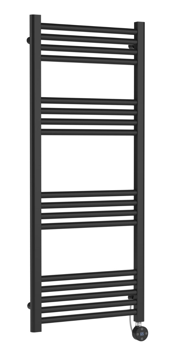 Hudson Reed Electric Round Tube Towel Rail with 17 Bars 1200mm x 500mm - Anthracite - MTY160 - TAP 'N' SHOWER