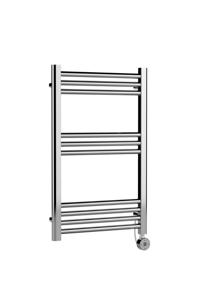 Hudson Reed Electric Round Tube Towel Rail with 10 Bars 800mm x 500mm - Chrome - MTY359 - TAP 'N' SHOWER