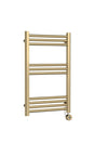 Hudson Reed Electric Round Tube Towel Rail with 10 Bars, 800mm x 500mm - Brushed Brass - MTY859 - TAP 'N' SHOWER