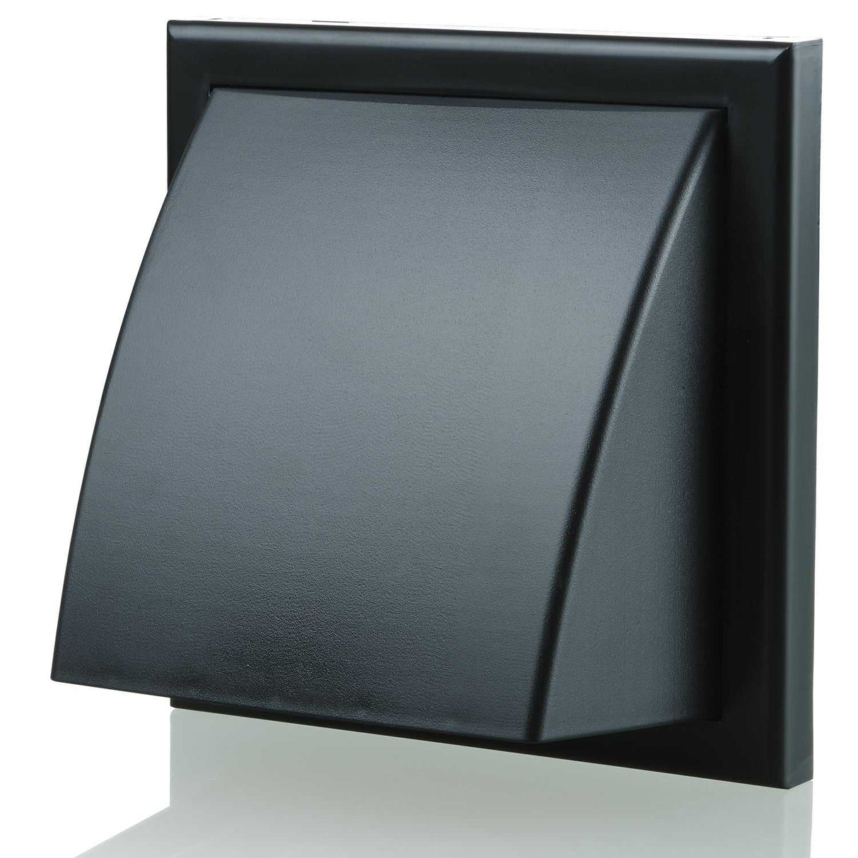 Blauberg Plastic Cowled Hooded black 150mm wall-mounted ventilation wind baffle grille for extractor fans and ducting