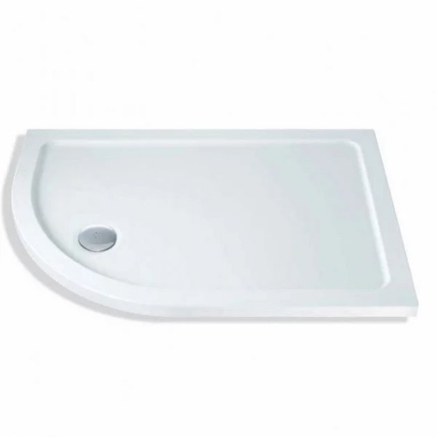 MX Elements Left Handed Offset Quadrant Shower Tray with Waste 1000mm x 760mm - White - TO1