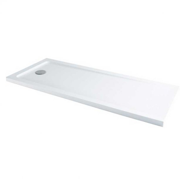 MX Elements Flat Top Anti-Slip Rectangular Bath Replacement Shower Tray with Waste 1700mm x 700mm - White - ASST2
