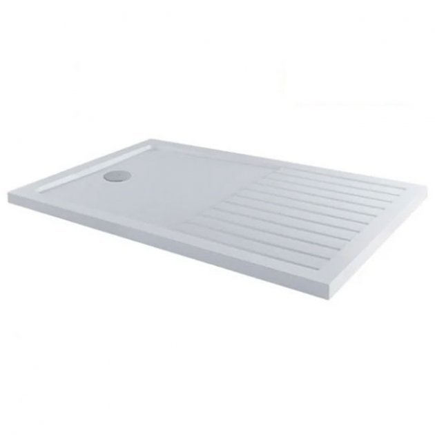 MX Elements Anti-Slip Walk-In Rectangular Shower Tray with Waste 1400mm x 900mm - White - ASST4