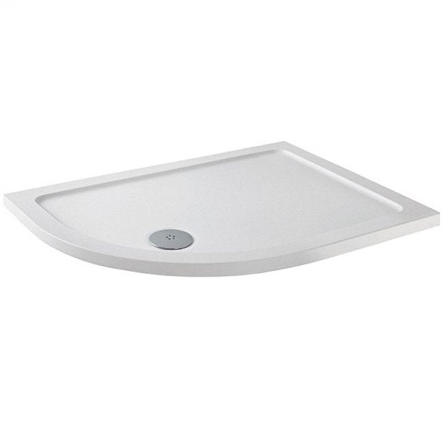 MX Elements Left Handed Offset Quadrant Anti-Slip Shower Tray with Waste 1200mm x 760mm - White - ASTOT