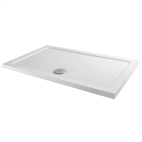 MX Elements Flat Top Anti-Slip Rectangular Shower Tray with Waste 900mm x 760mm - White - ASSNM