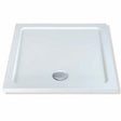 MX Elements Flat Top Square Shower Tray with Waste 900mm x 900mm - White - SCO