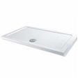 MX Elements white rectangular flat top shower tray with waste 1300x900mm low-profile design