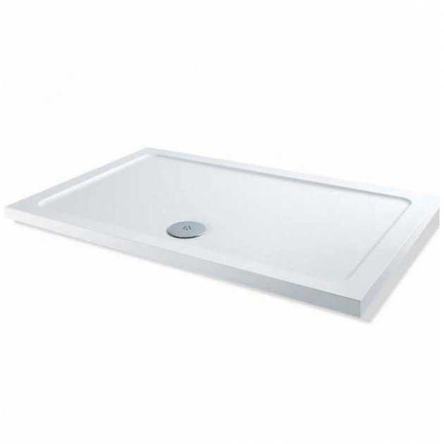 MX Elements Rectangular Flat Top Shower Tray with Waste 1300mm x 800mm - White - SS4 - TAP 'N' SHOWER