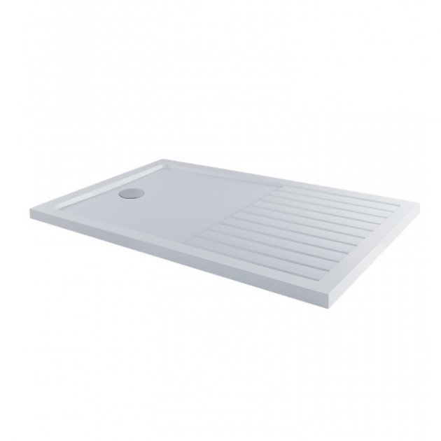 MX Elements Walk-In Rectangular Shower Tray with Waste 1600mm x 800mm - White - ST5