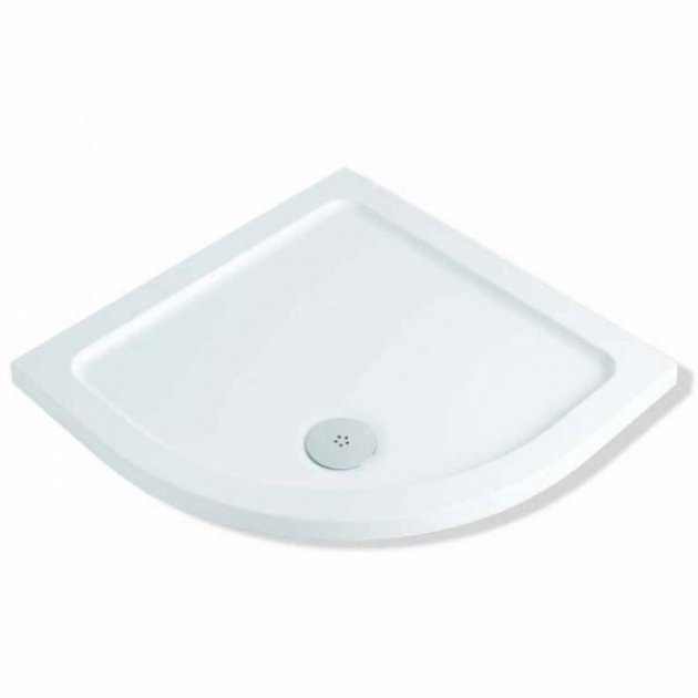 MX Elements white flat top quadrant shower tray 900x900mm with waste low-profile design