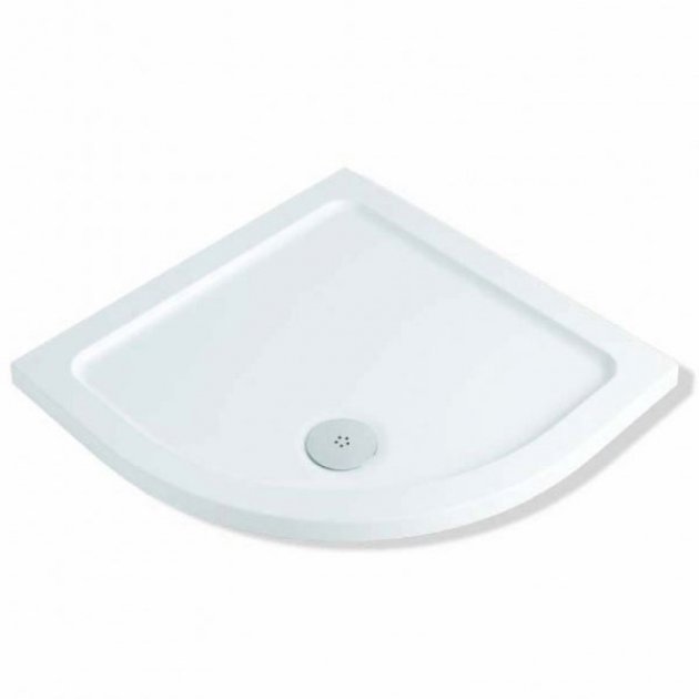 MX Elements Quadrant Flat Top Shower Tray with Waste 1000mm x 1000mm - White - TBW