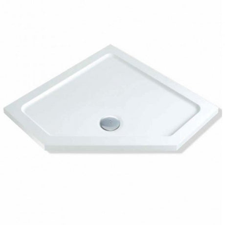 MX Elements Modern Pentagonal Flat Top Shower Tray with Waste 900mm x 900mm  - White - UAN