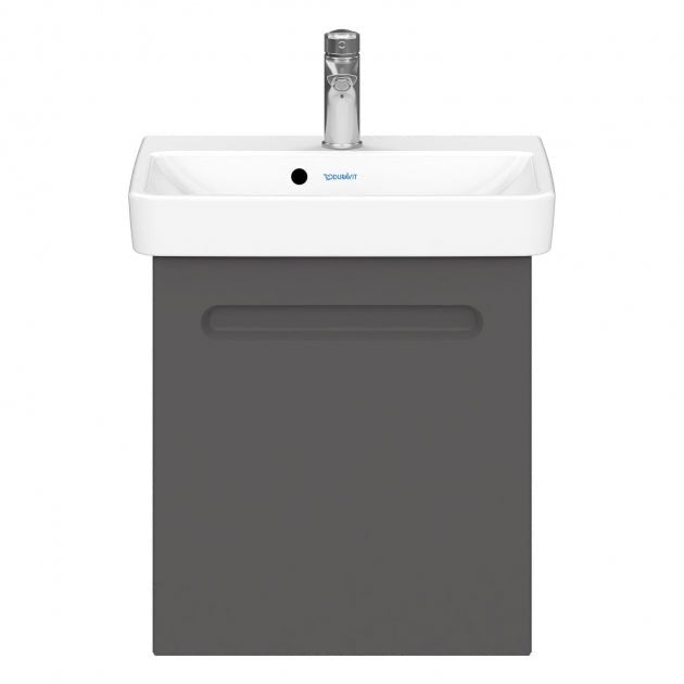 Duravit No.1 Right Hand Wall Hung 1 Door Vanity Unit 390mm - Graphite Matt - N14266R49490000 - TAP 'N' SHOWER