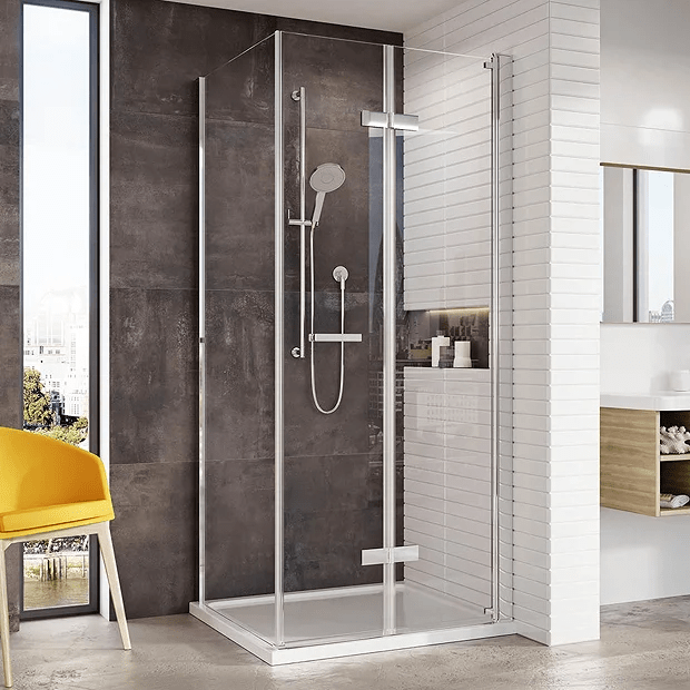 Roman Innov8 Bi - fold 1000mm x 1967mm Chrome Corner Shower Door - N2V1013CS - TAP 'N' SHOWER