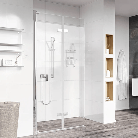 Roman Innov8 Bi - fold 900mm x 1967mm Clear Wetroom Screen - N2VC913S - TAP 'N' SHOWER