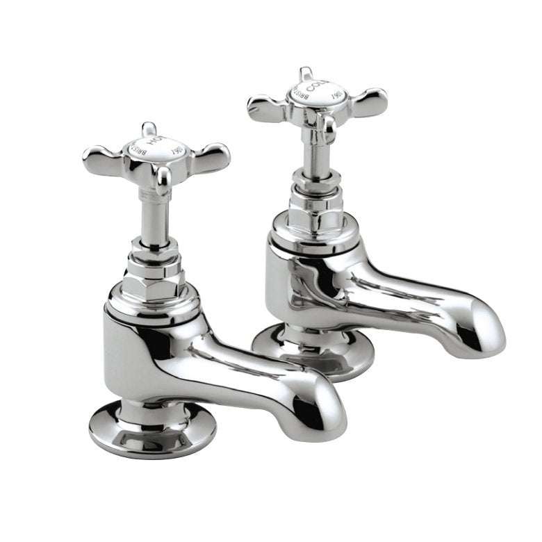 Bristan 1901 Traditional Bath Pillar Taps with Ceramic Disc Valves - C