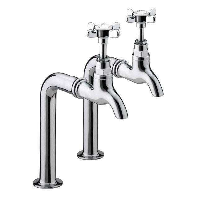 Bristan 1901 Traditional Bib Kitchen Taps without Upstands - Chrome P