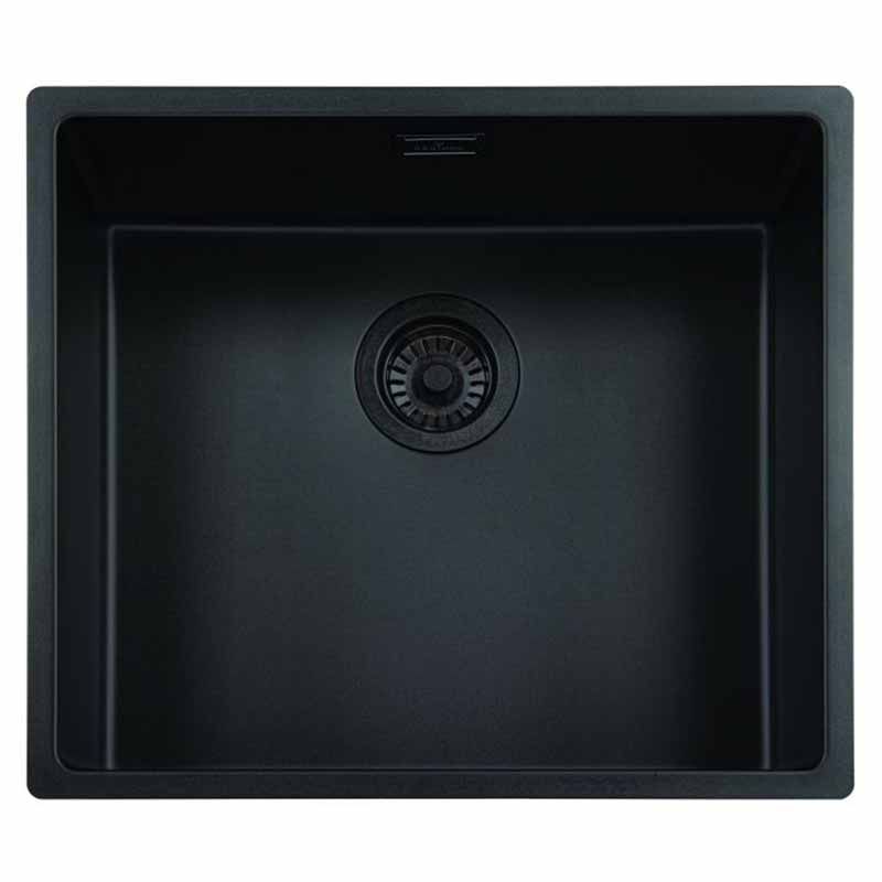 Reginox New York 1 Bowl Integrated Sink - Jet Black - NEW YORK 50X40 JB - TAP 'N' SHOWER