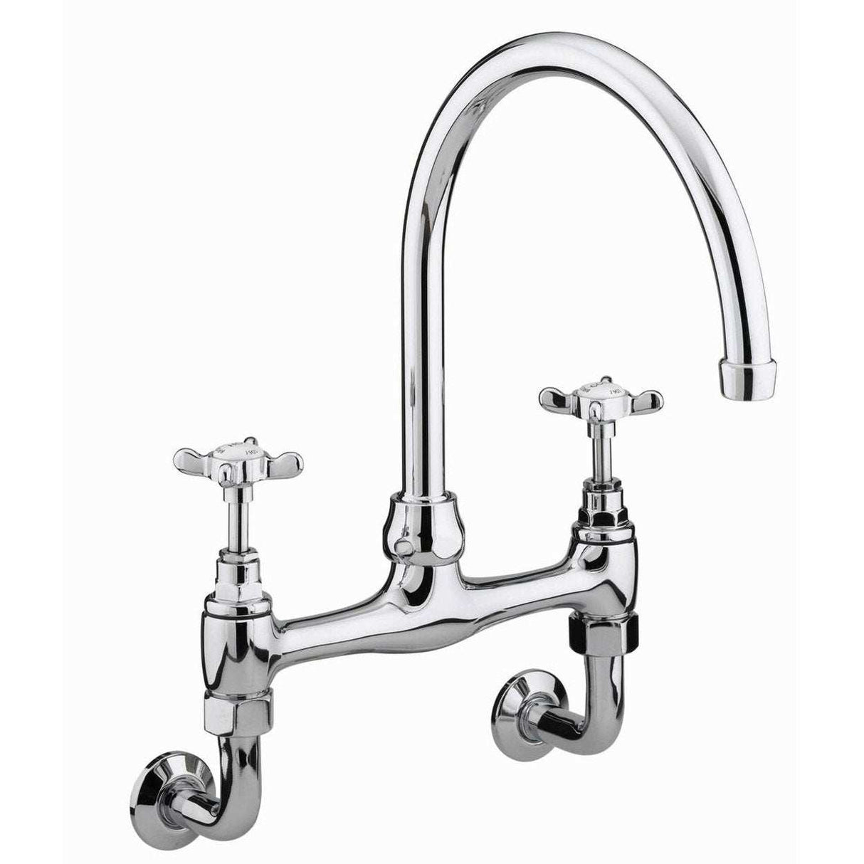 Bristan 1901 Wall Mounted Bridge Kitchen Sink Mixer Tap - Chrome - N W