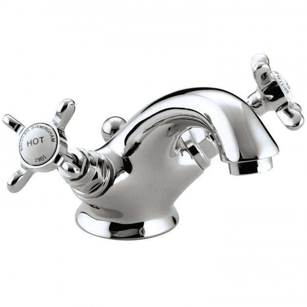 Bristan 1901 Traditional Pop Up Waste Basin Mixer Tap with Ceramic Dis